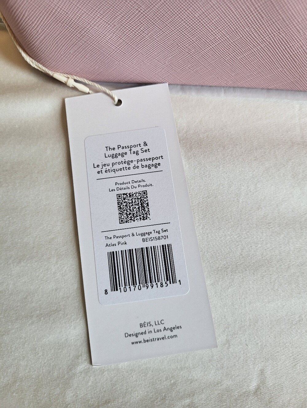 BEIS Luggage Tag, Passport Cover & Travel Bag (Atlas Pink) - Picture 5 of 5